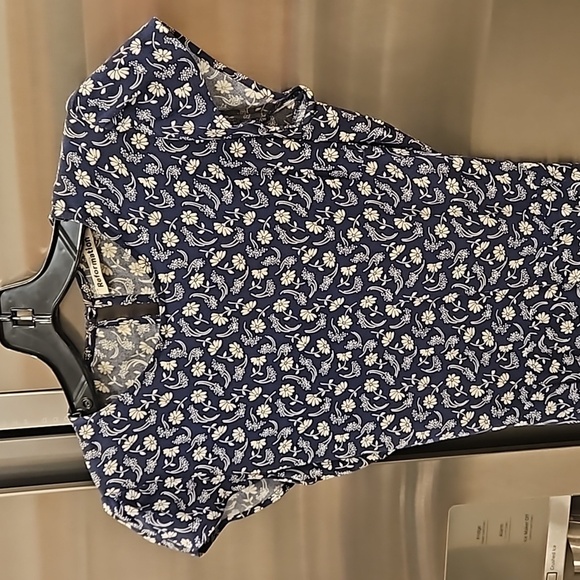 💕REFORMATION💕 Gavin Dress ~ Monterey Navy Blue Floral Print 4 - Picture 13 of 16